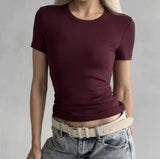 2026 New Gentle T-Shirt Girl Slimming Temperament Commuting Niche Design Sense Korean Women's Top