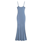 Hottie Sexy U-Neck Waist Slimmed Skirt Dress Dress Street Long Dress Show Skinny Fish Tail
