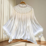 Korean Version Of The Design Of The Beautiful Flowers Fashion Tidlys Gentle Sweet Long-Sleeved Top Woman