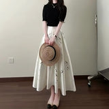 Korean Senior Wear A Set Of Gentle Style Unique Super-Looking Top Dress Two Sets 26 Autumn