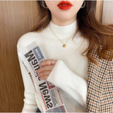 KANING Autumn And Winter New Semi-High-Collar Bottoming Shirt 2026 New Design Sense Lazi Wind Bottom Sweater Woman