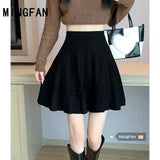 KANING College Wind Knit Short Skirt Women High Waist Skirt Autumn High Waist High Waist Show Thin Tight Waist A Skirt Girl