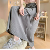 New Girl Style Design Sense Spliced Bow Half-Dress Women's Summer Loose Color High-Waist Temperament A-Character Dress