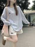 Casual Crash Striped T-Shirt Sunscreen 2026 Women's Spring And Autumn Niche Design With Thin Striped Long-Sleeved Top