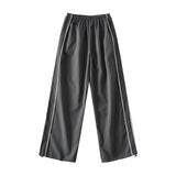 2025 Tight High-Waisted Striped Straight Sweater Women's Autumn Loose Thin Drawstring Tungs Wide Leg Sleet Sleet Sleet Sleet