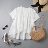 A Large Number Of Products Light Retro Chiffon Splicing Coat Women 2026 Summer New Set Of Short-Sleeved Shirt