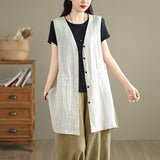 Real Shooting 2026 Summer New Fashion Cotton Long-Term Horse Clip Women Single Deductible Age Reduction Vest