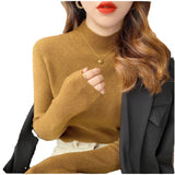 KANING Autumn And Winter New Semi-High-Collar Bottoming Shirt 2026 New Design Sense Lazi Wind Bottom Sweater Woman