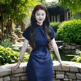 Short-Sleeved Dress New Chinese Style 2025 New National Style Retro Thin Young Temperament Improved Cheongsam Women's Summer