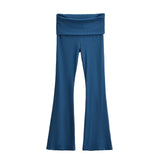 New Hottie Sexy Casual Flare Trousers Design Feel Thin Straight Broad Leg Pants Low Waist