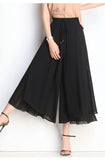 2026 New Japanese And Korean Skirt Women High-Waist Summer Fashion Slim Feeling Nine-Point Chiffon Broad Leggings