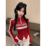 Sweet And Cool Sexy Hottie Style Collar Shoulder Long-Sleeved T-Shirt Girl Autumn And Winter New Slimming Inside And Outside To Put On Clothes