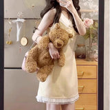 French Temperament Small Fragrant Doll Collar Sleeveless Dress Women Summer Waists Thin Rich Family Thousand Gold Yellow Skirt