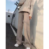 Casual Knitted Wide-Legged Trousers Women 2026 Autumn And Winter New Loose High-Waisted Straight Barrel Tugging Long Pants Women