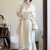 Small Fragrant Temperament To Close The Waist Long Skirt Of The National Style Two Sets Of Women 2025 Autumn And Winter New French Suit Skirt