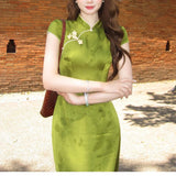 New Chinese Style [Luzhou Moon] Noble Temperament Cheongsam Dress To Restore The Ancient Money Thin 2025 Summer