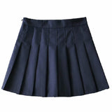 Four Seasons Short Dress Women's Hundredfolded Dress JK Uniform Skirt Fashion Half-Sleep (Long + Safety Pants + Zipper + Button)