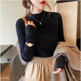 KANING Autumn And Winter New Semi-High-Collar Bottoming Shirt 2026 New Design Sense Lazi Wind Bottom Sweater Woman