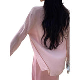KANING Thin Lazy Wind Long Outside The Open Shirt Women 2026 Autumn And Summer Women's New Knitted Coat Top