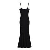 Hottie Sexy U-Neck Waist Slimmed Skirt Dress Dress Street Long Dress Show Skinny Fish Tail