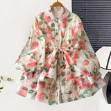 Gentle Temperament Female Dress Flowing Feeling Printed Dress Large Size Loose Dress
