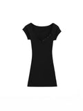 Spice Girls New Solid Color 2025 Summer Babes Heart Collar Thin Ass Hip Dress Skirt