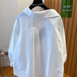 White Collarbone Shirt Female Design Sense Of Niche 2026 New Special Fake Two-Piece Top Spring