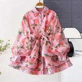 Gentle Temperament Female Dress Flowing Feeling Printed Dress Large Size Loose Dress