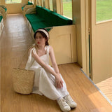 White Suspension Dresses Summer New Small Fresh Butterfly Teling Mid-Long First Love Dress Dress Woman
