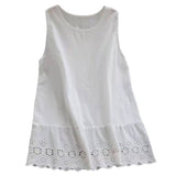 2026 New Summer Korean Version Of The Original Single-Round Embroidered Lace Sling White Loose Cotton Vest Bottom Woman