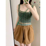 Summer Thin Flower Sexy Micro-Permeable Mesh Sling Sling Female Korean Version Pure Lusty Design Sense Slime On The Tide