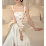 French-Style Fasting Dress Women 2026 Summer High-End Fold Design To Collect Waist Thin Dress