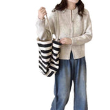 KANING Korean Version Of Loose Gentle Soft Soft Knitted Cardigan Women 2026 Autumn New Double Zipper Sweater Jacket