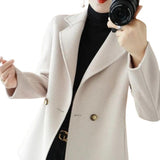 Autumn And Winter Large-Size Solid Color Button Suit Collar Hairs, The Femininity Mother Dress Short Coat Tide