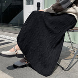 KANING Long Wave Ling Knitted Umbrella Skirt 2026 Autumn New A-Shaped Skirt High-Waist Knitted Skirt