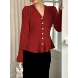 KANING French Small Fragrant Fishtail Knitted Cardigan 2026 Spring New V-Neck Temperament Design Sweater Jacket