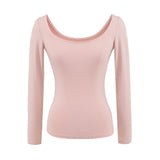 Hottie Long-Sleeved T-Shirt Girl Pure Lust Wind On The Shoulder Slim Top Inside The Bottom Blouse T-Shirt