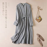 Real Shooting 2026 Autumn New Large-Size Temperament Loose Cotton Dress Temperament Thin High-End Feeling Long Dress