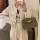 2026 Spring And Autumn New Short Small Fragrant Coat Female High-Grade French Fried Street Temperament Button-On-Up Dress Woman