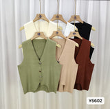 Designing A Small-Sized Button Irregular Vest Knitted Vest Woman's New Autumn 2025 Loose Outside The Shoulder