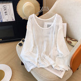 3.5/Spring New XUAN XIAO JIE Summer Lazy And Loose Air-To-Air Sunscreen Jersey Knitwear