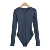 Hottie Wind Round Collar Button-Up T-Shirted Women's Summer Intrusion With Long-Sleeved T-Shirt