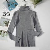 Spring And Autumn Blouse New Korean Version Of The Slime With High-Necked Long-Sleeved Bottom Shirt Thin Sweater Knitted Sweater Tide