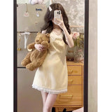 French Temperament Small Fragrant Doll Collar Sleeveless Dress Women Summer Waists Thin Rich Family Thousand Gold Yellow Skirt