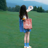 Chicly Beautiful Korean Gentle Wind Blue Belly-Shaking Age-Down Sling Dress Women's Milk Wearing Summer Skirt