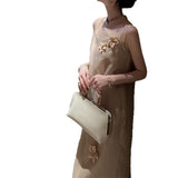 2026 Summer New High-End Temperament Three-Dimensional Handmade Cheongsam Dress Dress Women Retro Long Skirt