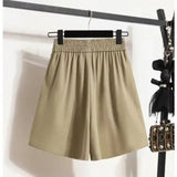 Shorts Women Summer Thin Loose Thin Ice Silk Cool Pants Small A Word Casual Broad Leg Pants High Waist