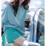 2026 Super Fire Wear A Set Of Korean Age-Down Loose Sun Protection T-Shirt Shorts Leisure Sports Suit Women's Summer