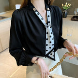 Early Autumn Chiffon Women's Shirt Autumn Dress 2025 New Top Women's Design Sense Niche T-Shirt