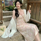 [Spring Day Flower] Broken Flower Hanging Dress Woman 2025 New Lace Splicing French Dress